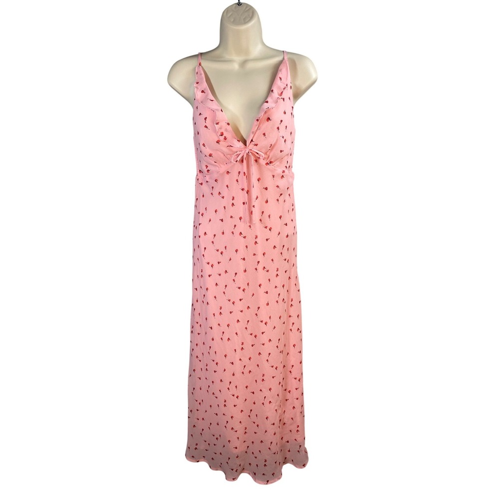 No Boundaries Floral Babydoll Maxi Dress Womens XS Y2k Fairy Coquette Soft Girl